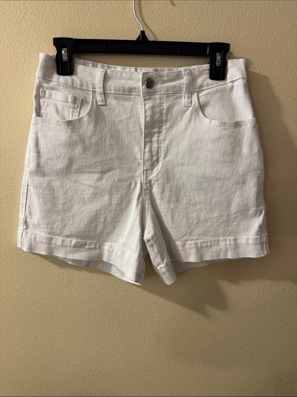 Rebecca Minkoff White Denim Mid-Rise Shorts